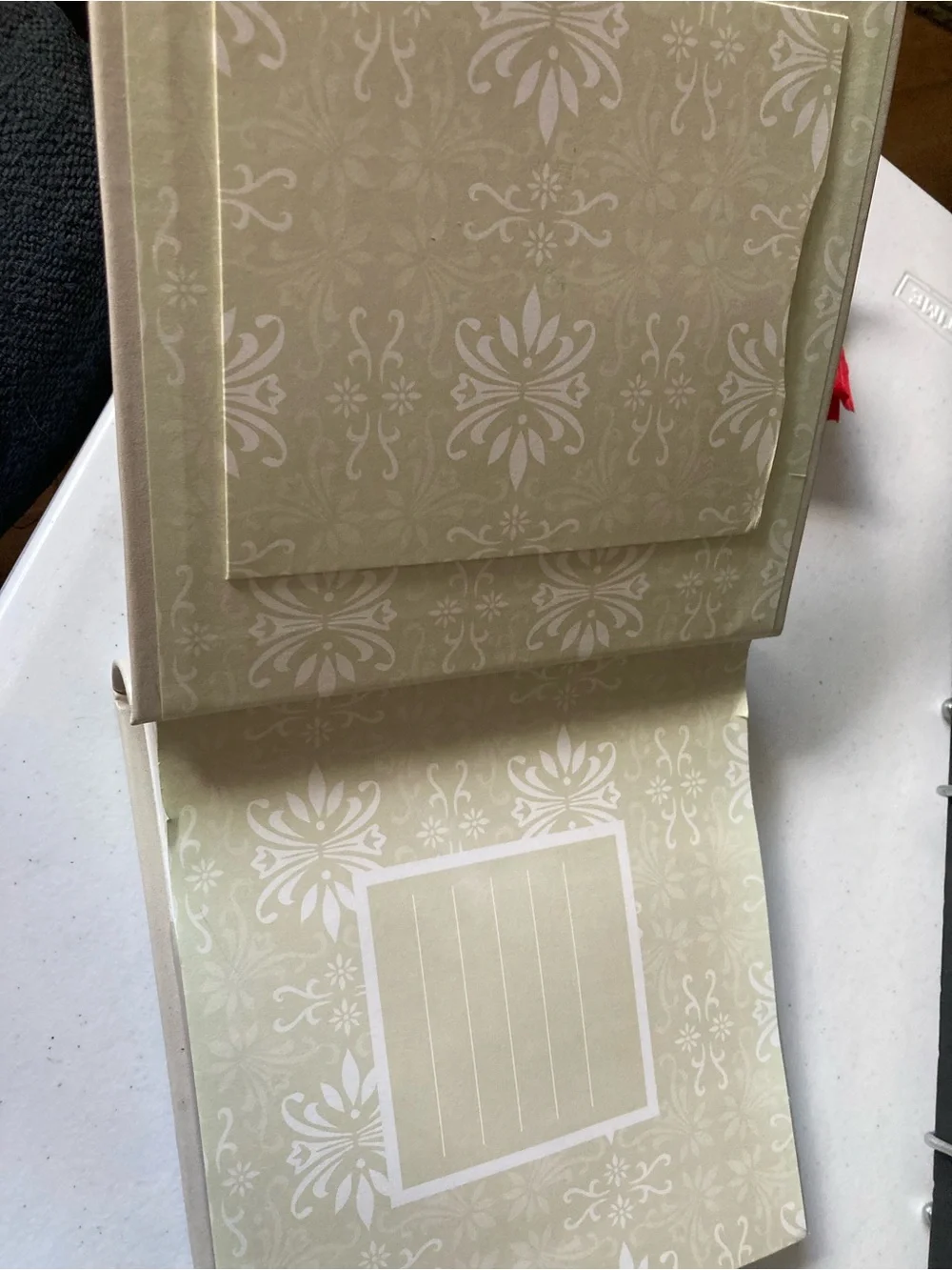 Ivory Wedding Photo Album Ashley Oval 2007 w/Embroidered Decorative Accents